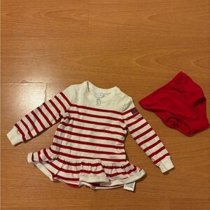 NEW Ralph Lauren White and Red Striped Baby Top